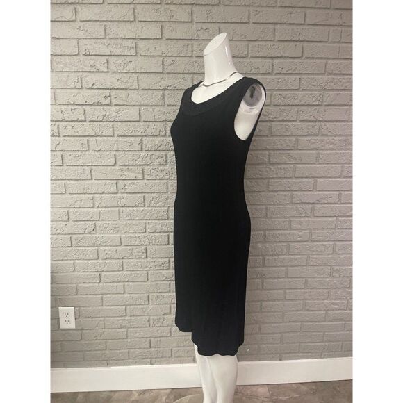 R&M Richards Black Sleeveless Crinkle Dress Size 8 NWT - Picture 3 of 8